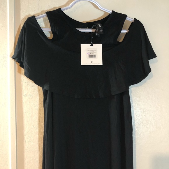 Agnes & Dora Black Cold Shoulder Tunic Size XS - Picture 5 of 6
